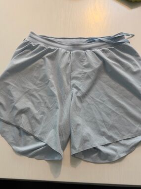 Light Blue lululemon fast and free 6 inch shorts